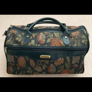 Vintage Jaguar Tapestry Weekender Bag-Shoulder Purse-Tote-Vtg-Travel-Vacation